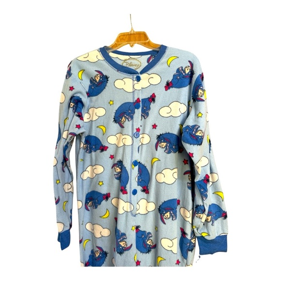 Disney Eeyore Juniors Footed Pajamas, Blue, Sz Large - Picture 3 of 6